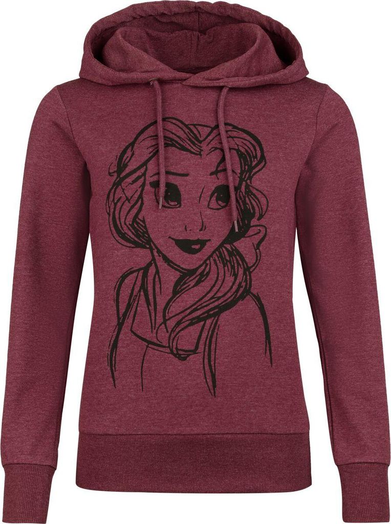 Disney Princess Kapuzenpullover Damen Belle rot meliert S