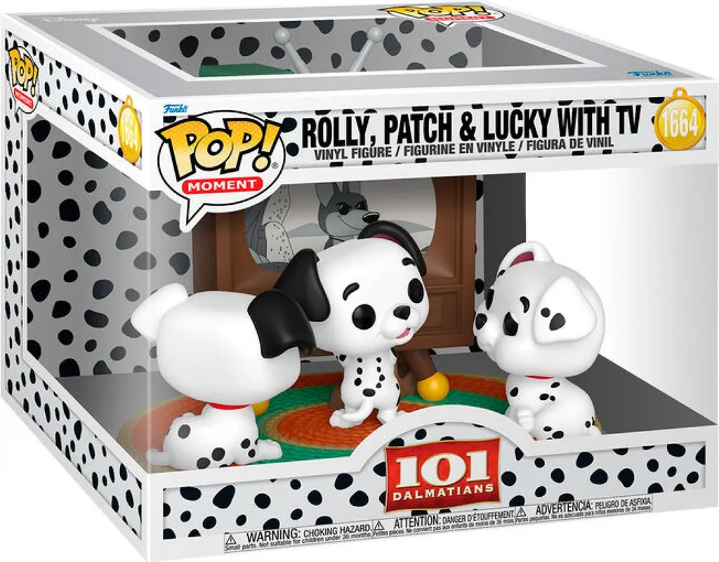 Diorama Funko POP 101 Dalmatiens avec TV n°1664 : Patch Rolly et Lucky