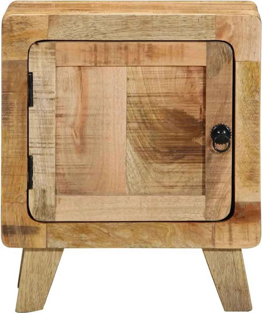 vidaXL Table de Nuit 40x32x46 cm en Bois de Manguier Massif Rugueux