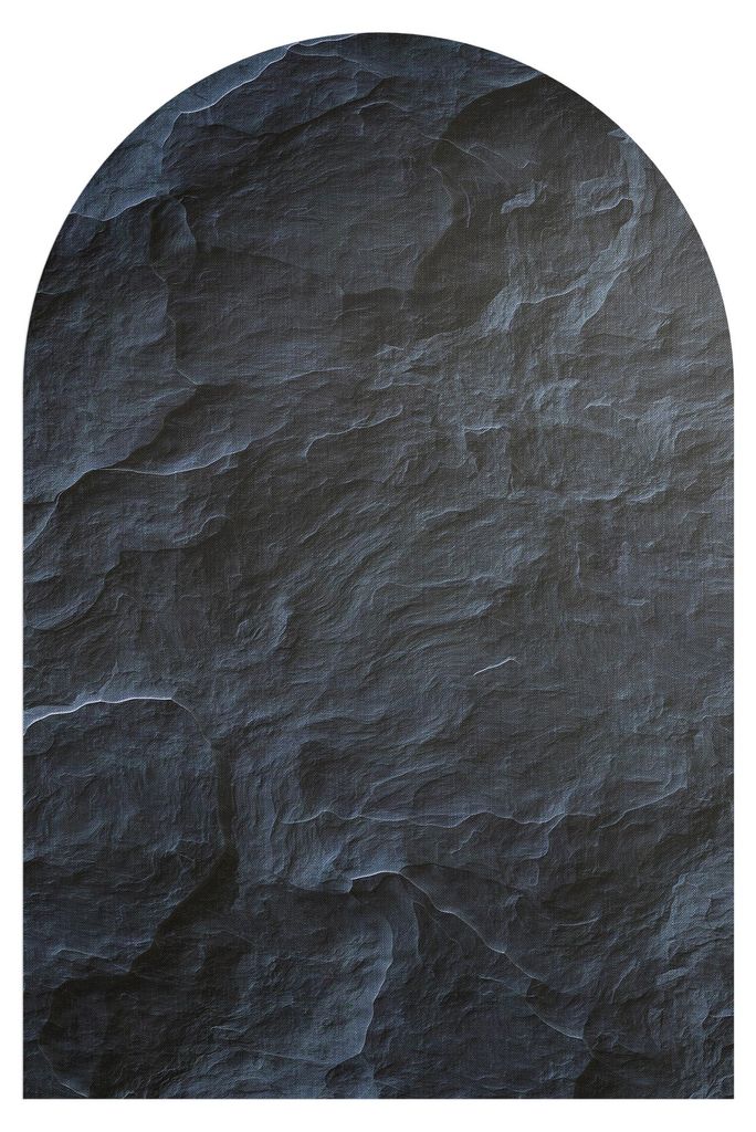 DEQORI Fototapete Rundbogen 120x180 cm 'Schieferfassade' Wand Tapete Leinwand Sticker