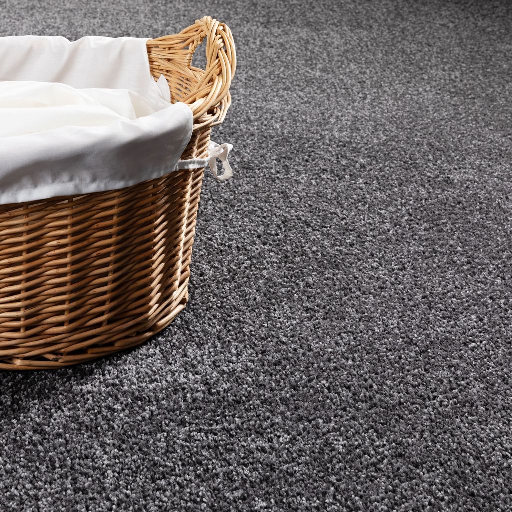 Steffensmeier Teppichboden Cambridge | Meterware Auslegware Wohnzimmer Schlafzimmer Kinderzimmer | anthrazit | 100x900 cm