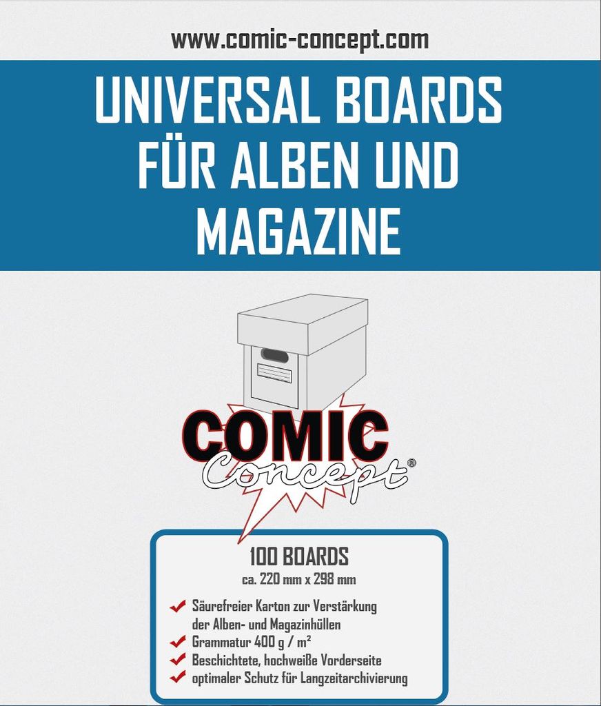 Comic Concept Comic Backing Boards Magazine Size (100 St.) Produktbild 