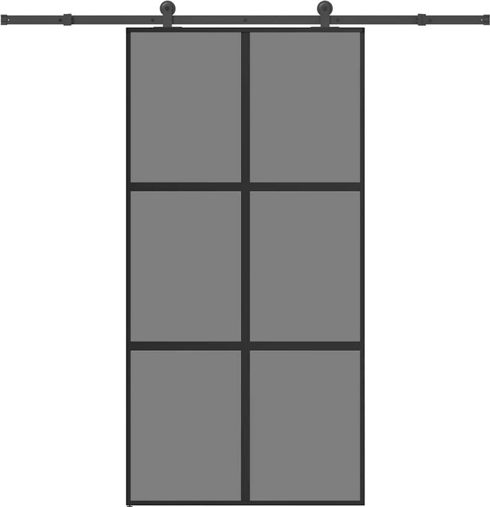Schiebetür mit Beschlag 102,5x205 cm Hartglas & Aluminium
