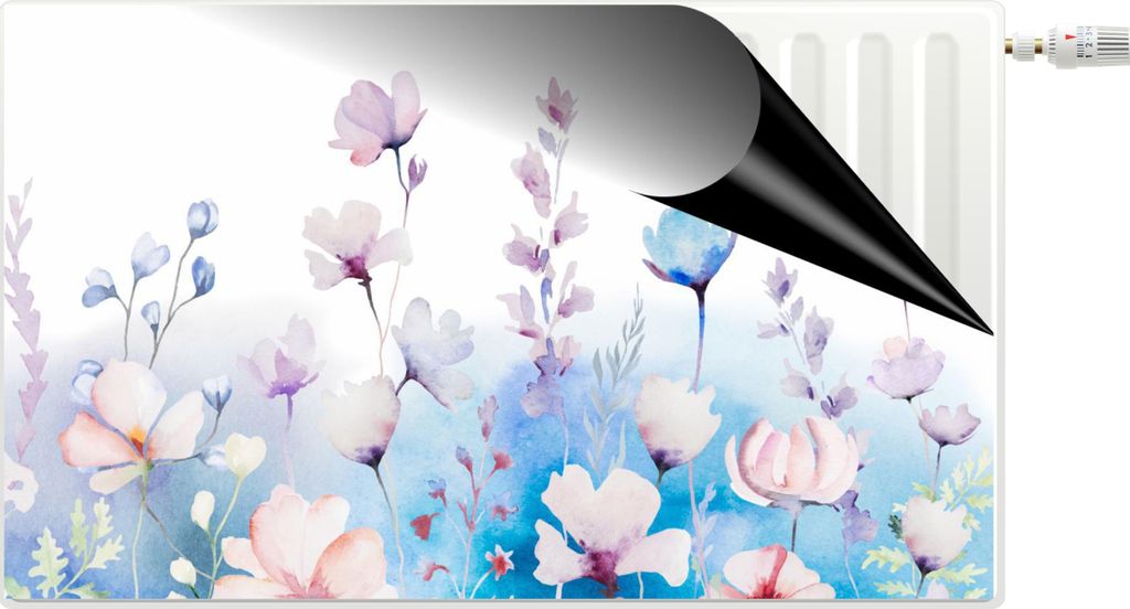 Heizkörperabdeckung Deko Heizkörpermagnet Pastell Blumenwiese