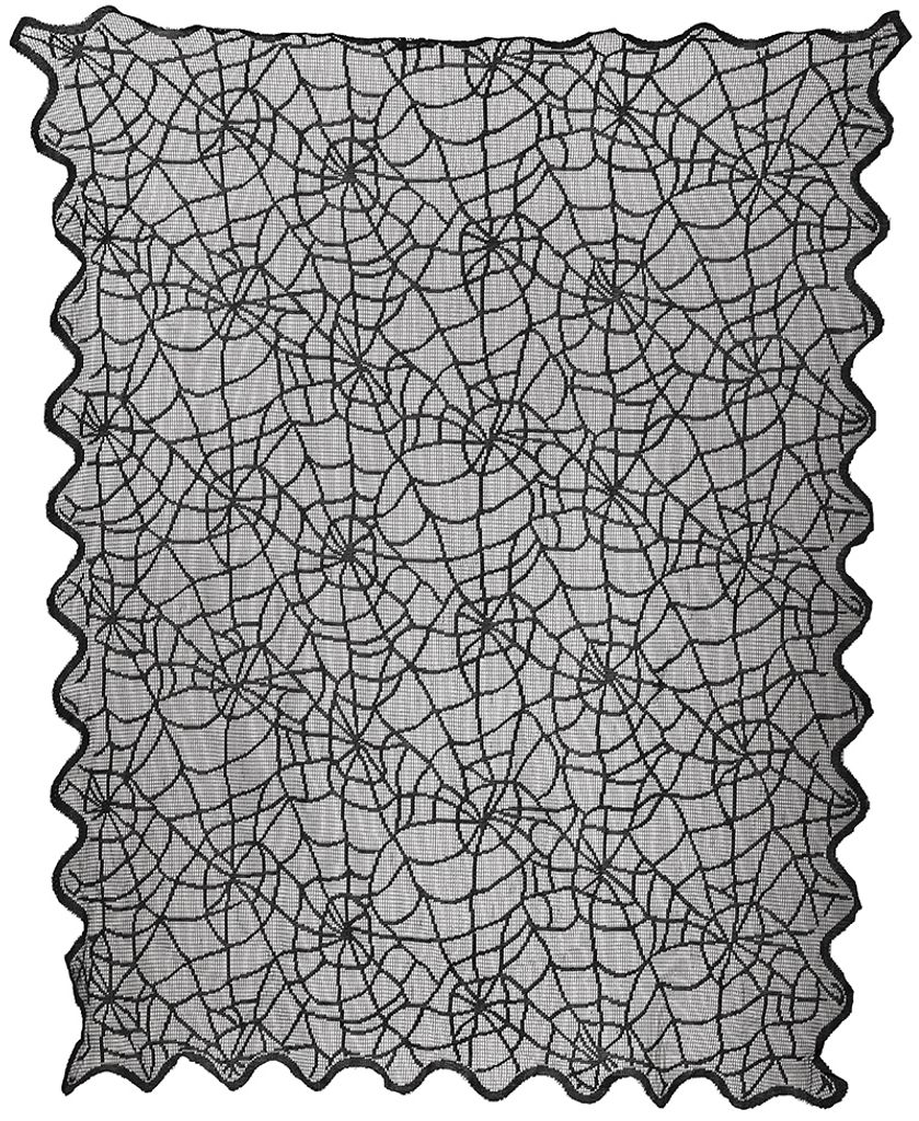 Halloween Tischdeko Spinnennetz Schwarz Spitze Mystische Tischdecke Grusel Dekoration Tischauflage Schaurige Alternative Design 100x75 cm Stilvolle...