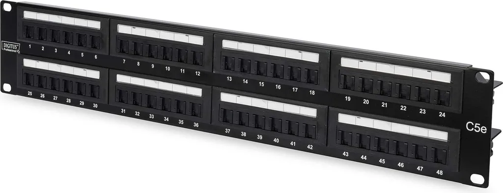 Digitus DN-91548U Patch Panel 48 Ports Cat5e UTP 2HE Noir Rack 19