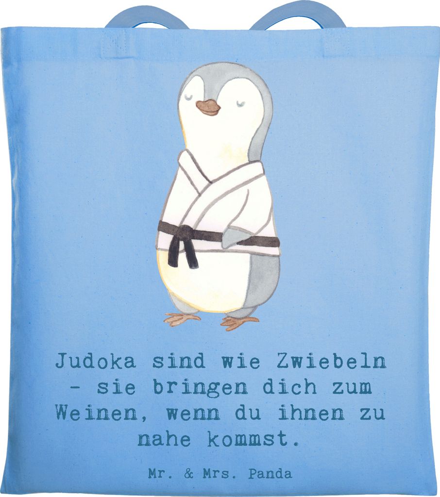 Mr. & Mrs. Panda festivaltasche Judo Zwiebel - Sky Blue - Geschenk, Sportler, Laptoptasche, Techniken, Geschenke, Schultasche, humorvoll, Tränen, ...