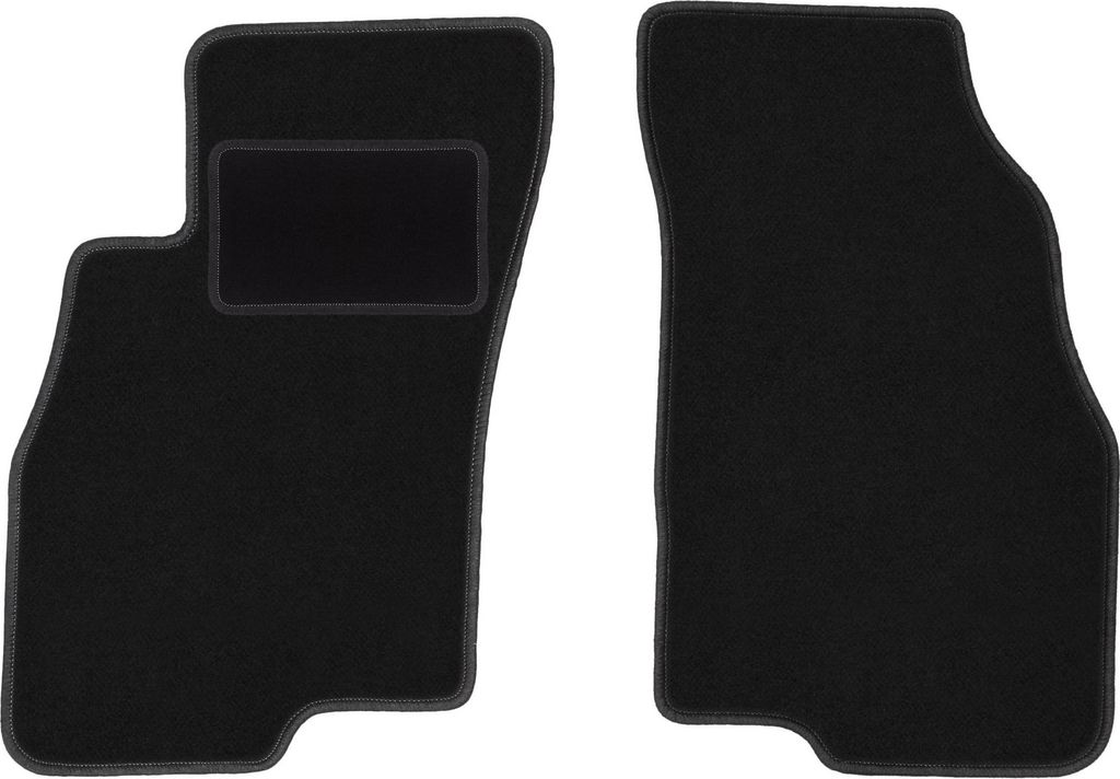 Velours-Fußmatten Vorne passend für Fiat Punto EVO (Schrägheck, Bj. 1998-2012) – schwarz, passgenau, mit Befestigungen set 2 Stk. - STANDARD