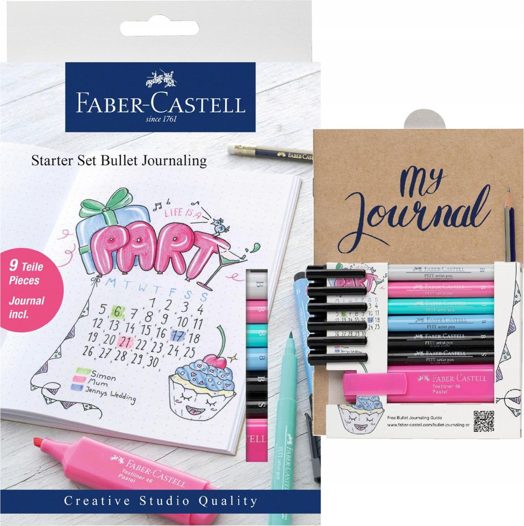 Faber-Castell 267125, Mehrfarbig, Weiß, 9 Farben, Rechteck, Produktbild 