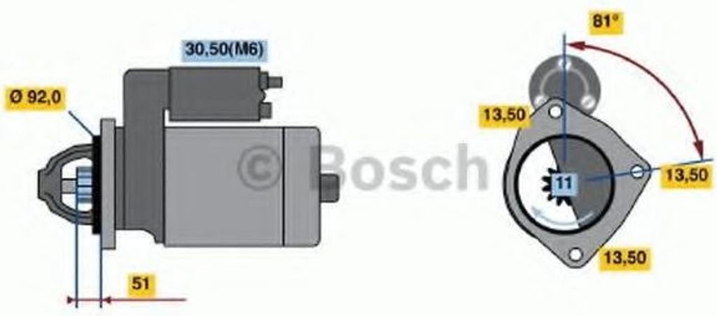BOSCH 0 986 018 370 Starter Anlasser 6,2kW passend für MERCEDES-BENZ ACTROS 24V LKW