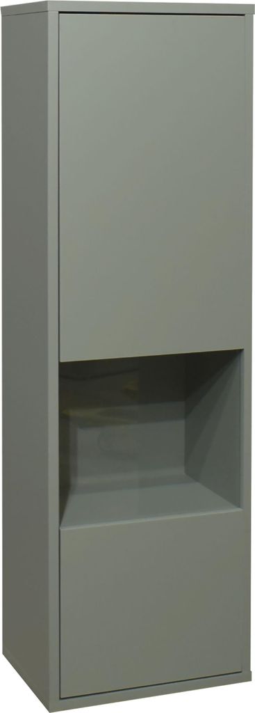 FURNARO Hängevitrine Lindos Vitrine Hängeschrank B/H/T: 41x132x32 cm, Farbe:Pine green matt lack