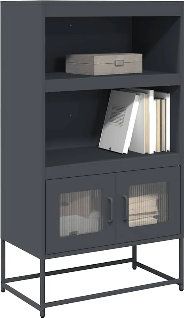 SYFAX™ Credenza Antracite Metallo 68x39x123 cm | Design Moderno Acciaio - 2