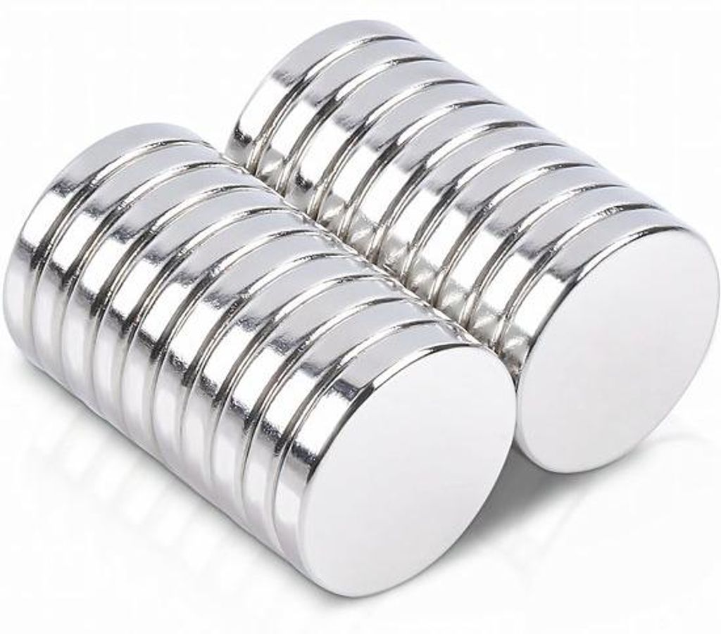 Verpackung mit 20 starken Neodym-Magneten, runde, 18 x 3 mm große, extra starke Magneten für Magnetbretter, Küchenmagneten für Küchen, Weißbr...