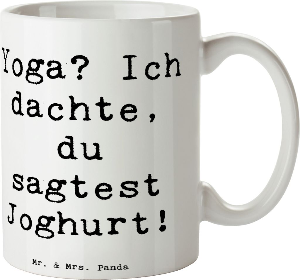 Mr. & Mrs. Panda Tasse Spruch Yoga Humor - Weiß - Geschenk, Pott, Keramiktasse, Teamsport, Inspiration, Glücksmomente, Kaffeetasse, Sportler Gesc...