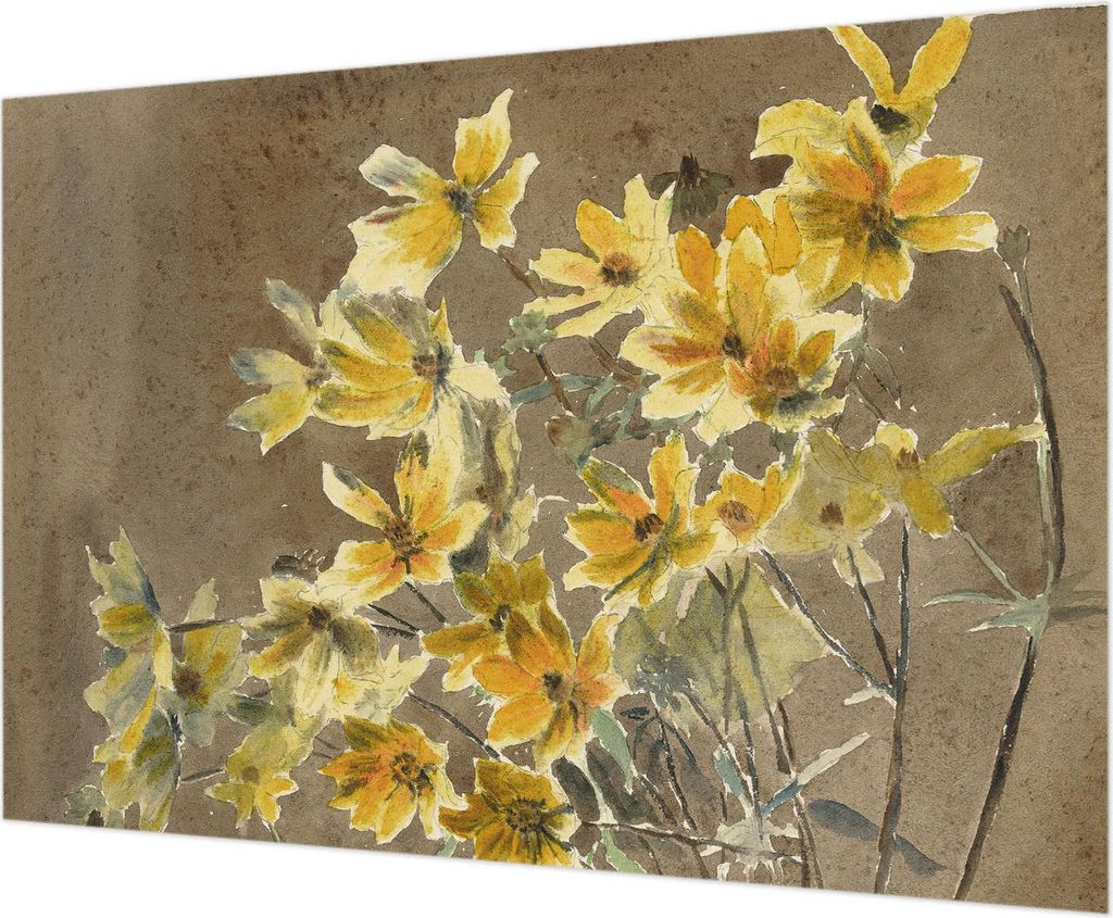 Wandtapete - Dekorative Tapete für Wohnzimmer - Tapetenfolie für Wanddekoration - 312x219 cm - Sonniger Blumenstrauß