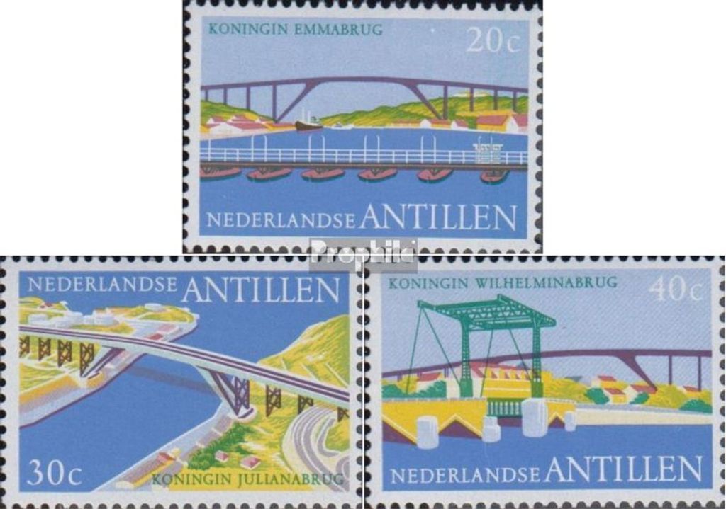 Briefmarken Niederländische Antillen 1975 Mi 292-294 (kompl.Ausg.) postfrisch Brücken
