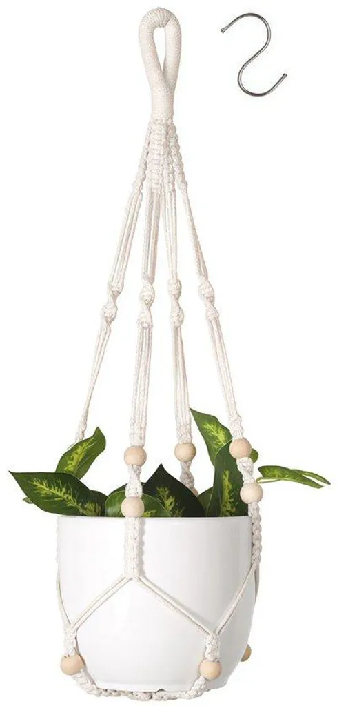Panier Suspendu Macramé en Coton Robuste flintronic pour Jardin et Salon