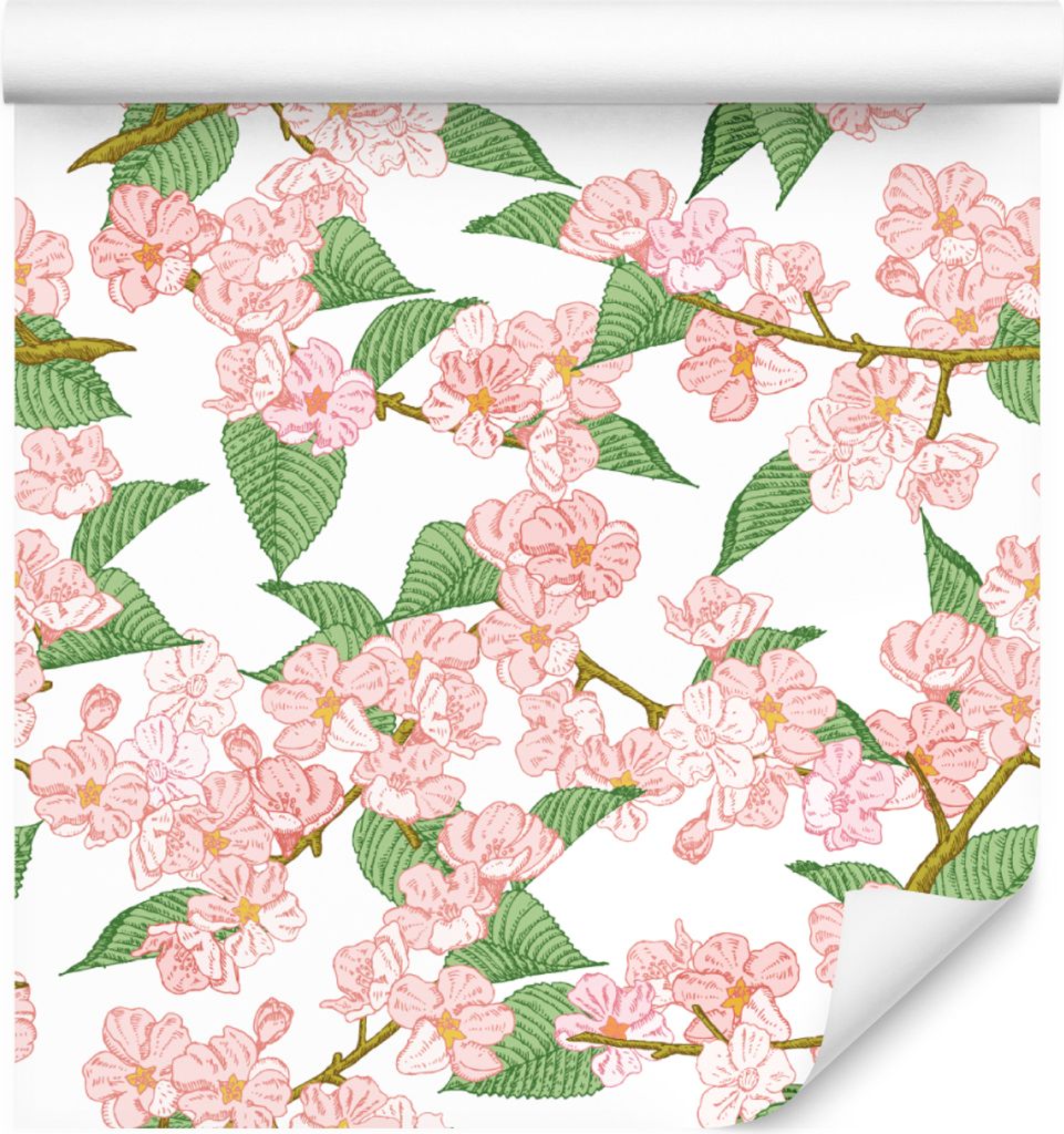 10m VLIES TAPETE Rolle Natur Blumen Flora Pflanzen Zweige Aquarell XXL