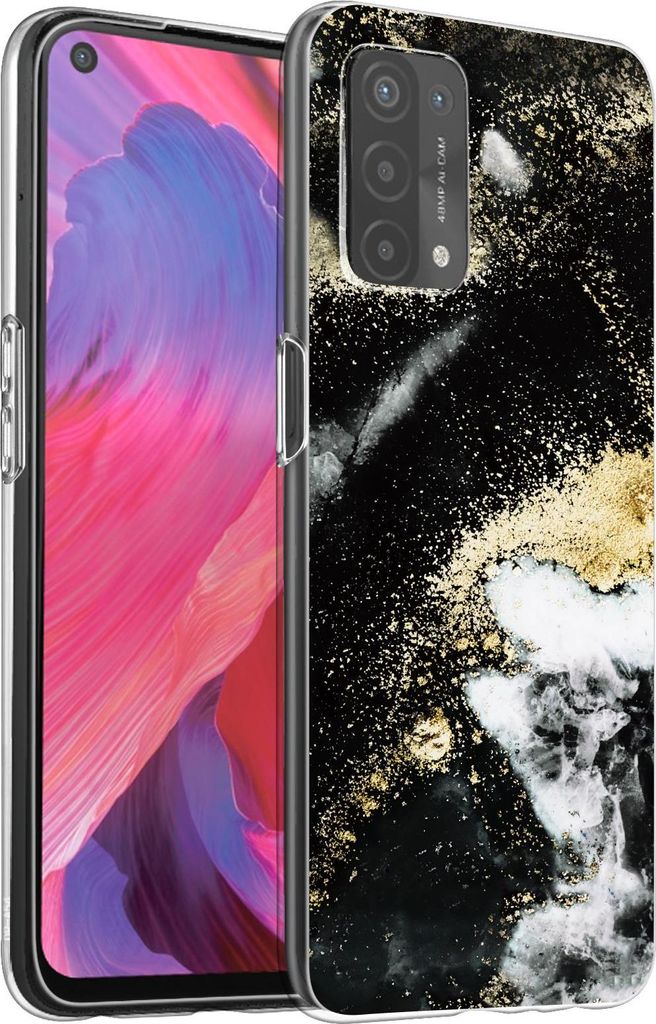 Hülle für OPPO A54 / A74 5G Schutzhülle Marmor Motiv Handy Case Silikon Slim Cover