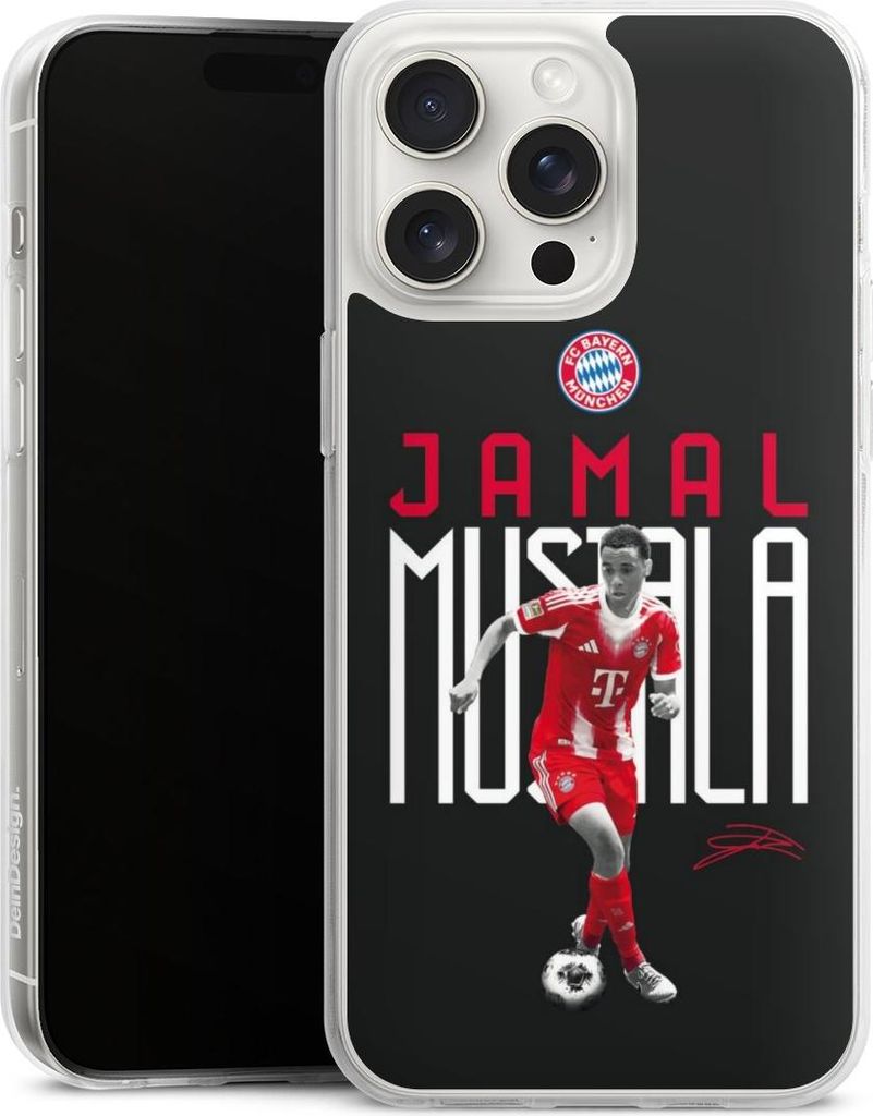 DeinDesign Handyhülle für Apple iPhone 15 Pro Max Silikon Hülle Case Smartphone Schutzhülle FC Bayern München Offizielles Lizenzprodukt Jama...