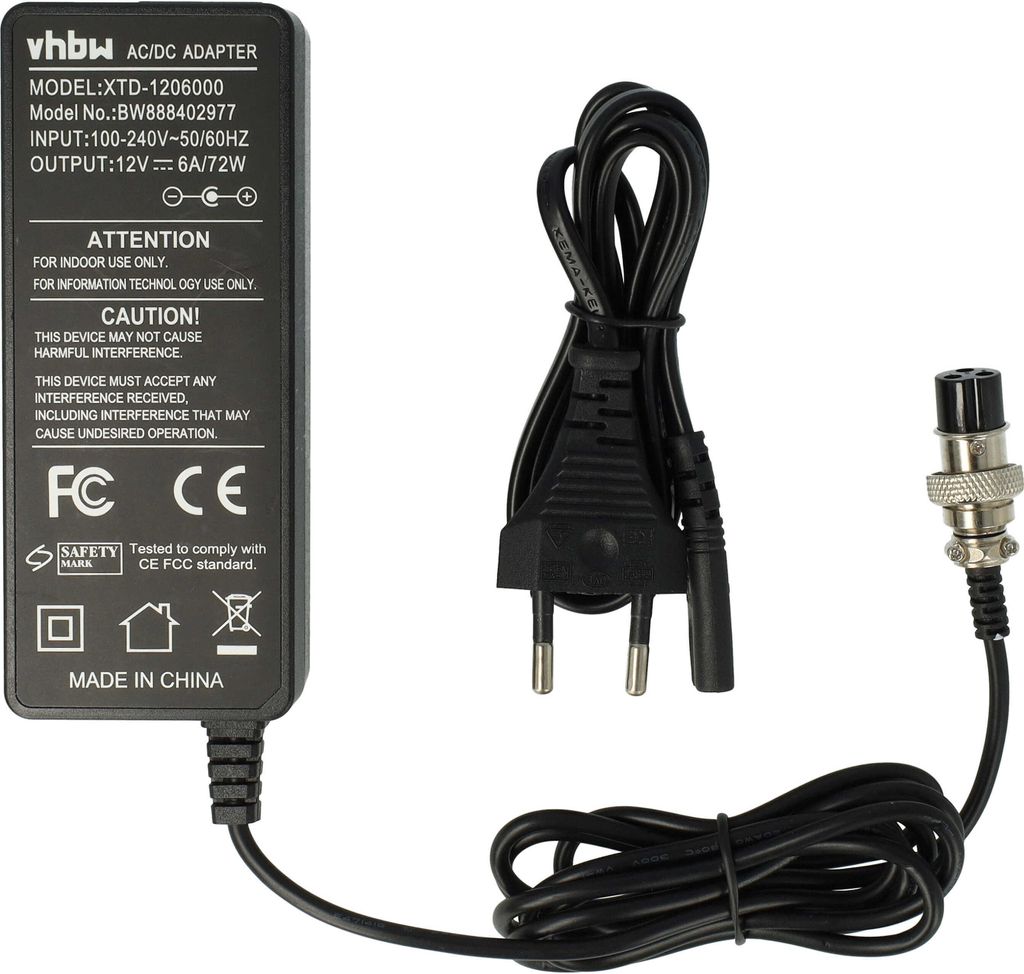 vhbw Netzteil kompatibel mit Intermec CK61, CN4, CN3E, CN4E, CN3, CK60 POS Barcode Scanner, Handheld Laserscanner - 230 cm