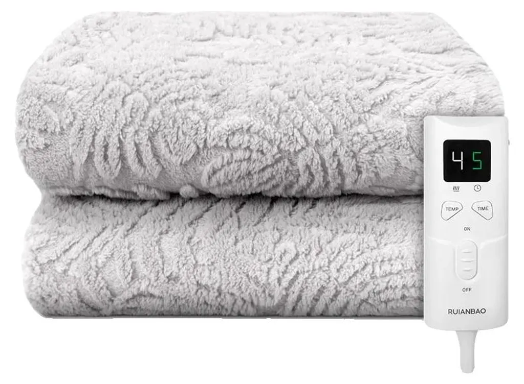 Couverture chauffante électrique en flanelle grise CKT161386-11EUSZ