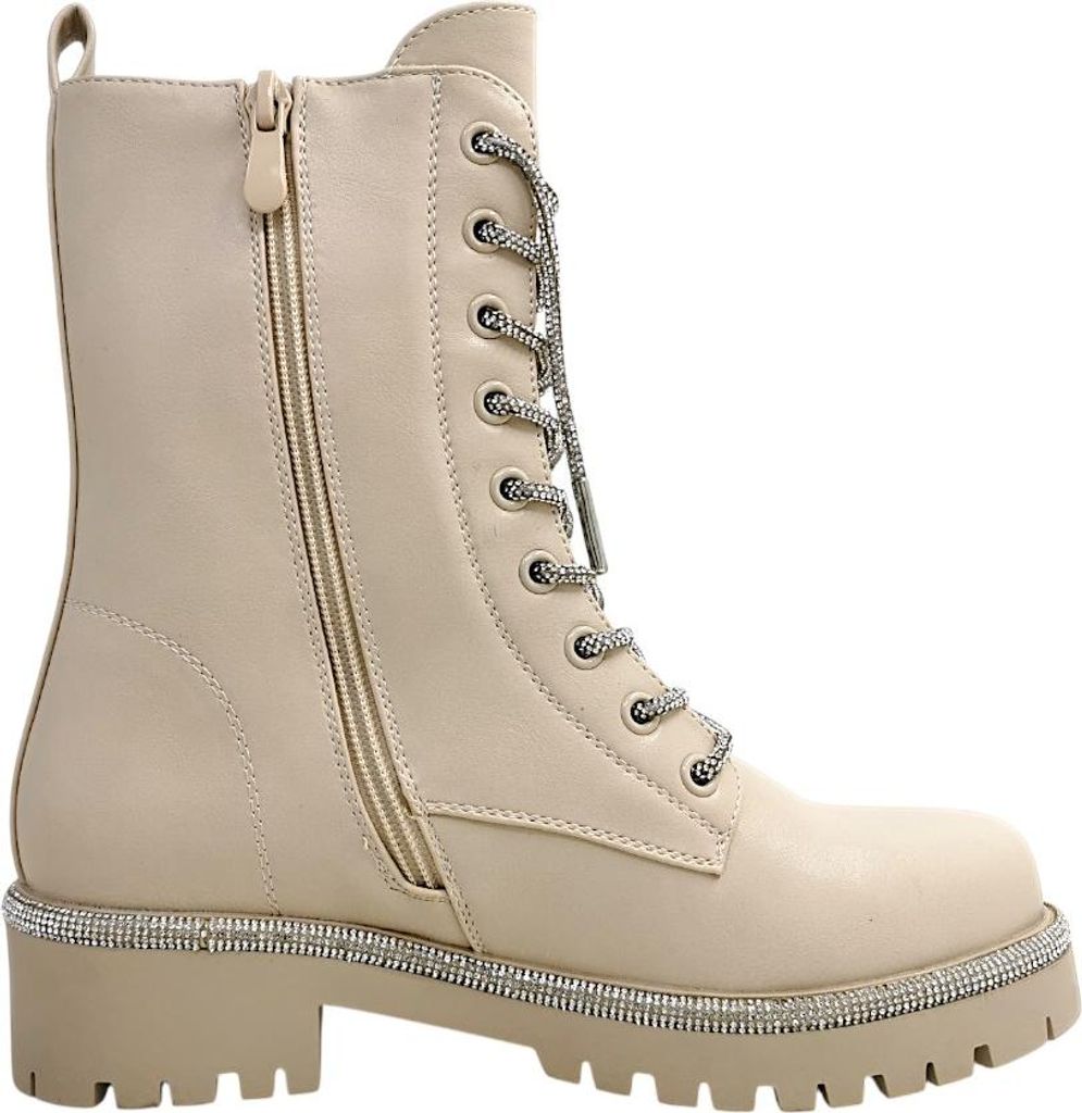 La Strada: Botas de cordones para mujer, color beige, Imagen del producto 