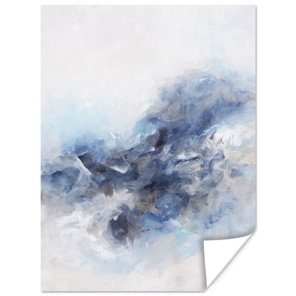 MuchoWow Poster Farbe - Malerei - Abstrakt - Blau 90x120 cm - Wohnzimmer