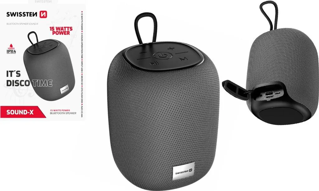 Haut-parleur Sans Fil SWISSTEN Sound-X Gris 52108000 Audio Haute Fidélité