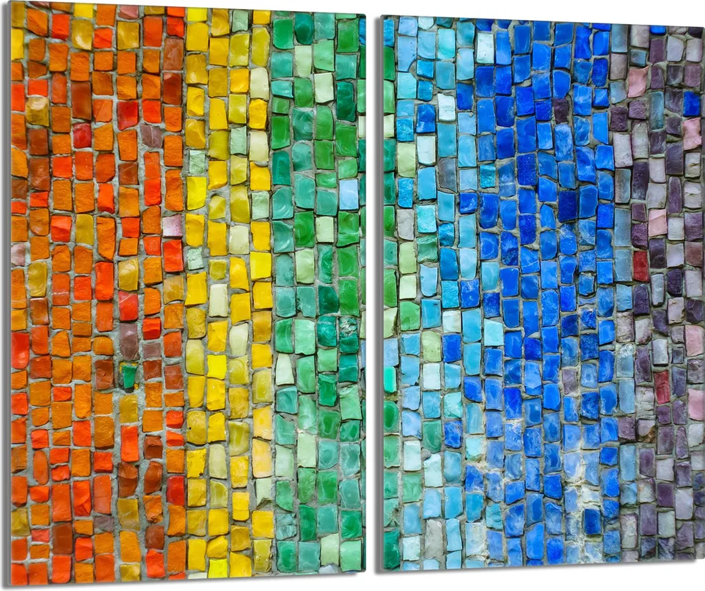 Piastre copriforno 2 pezzi 30x52 Copriforno in vetroceramica, pietre colorate