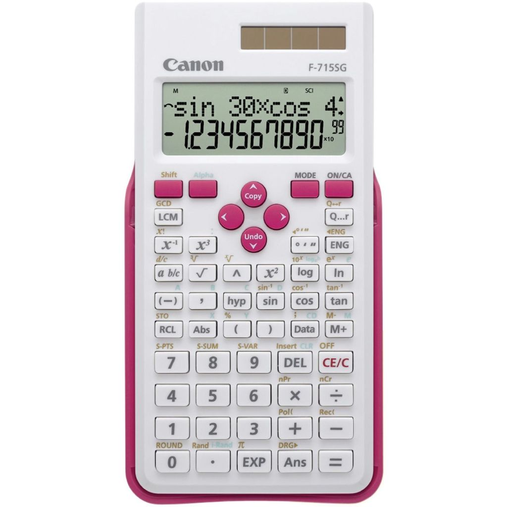 Canon F-715SG, Tasche, Wissenschaftlicher Taschenrechner, 12 Ziffern, 2 Zeilen, Batterie/Solar, Pink, Weiß