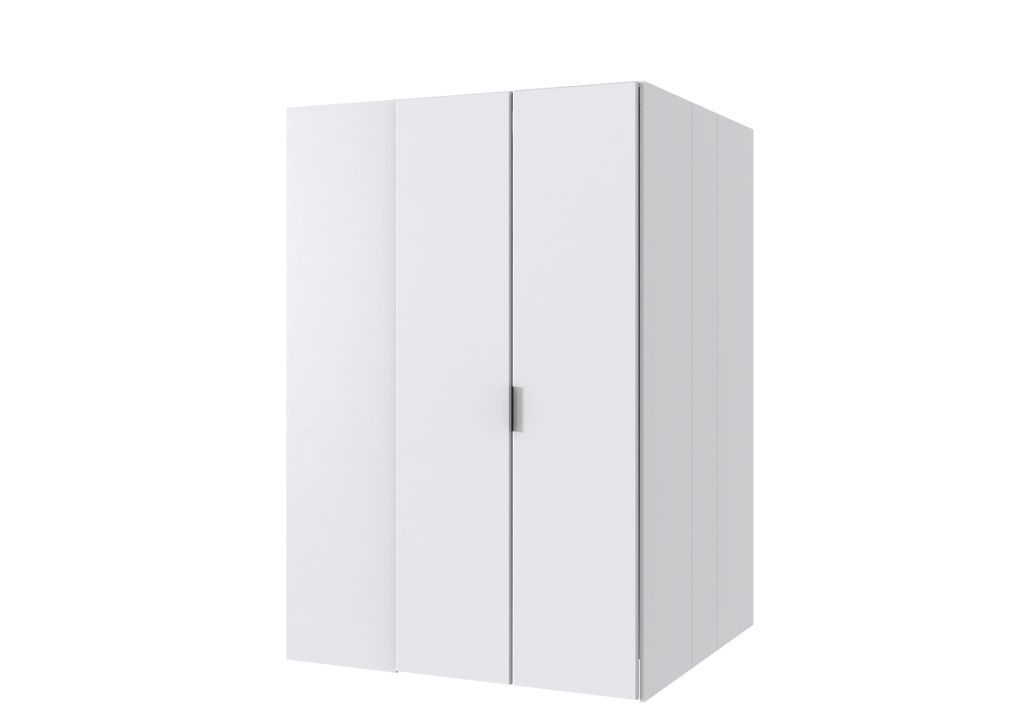 Kleiderschrank Norderney in Weiß – begehbarer 120 cm mit Drehtüren