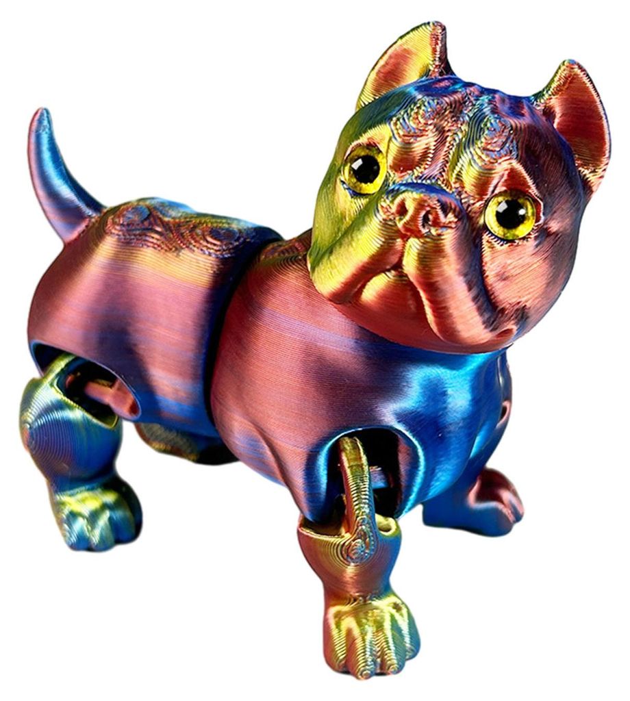 3D-gedruckte Bulldoggenfigur mit beweglichen Gelenken, Hundefigur, Gelenkwelpenmodell, Fidget-Spielzeug, Dekoration für Zuhause, Büro oder Büche...