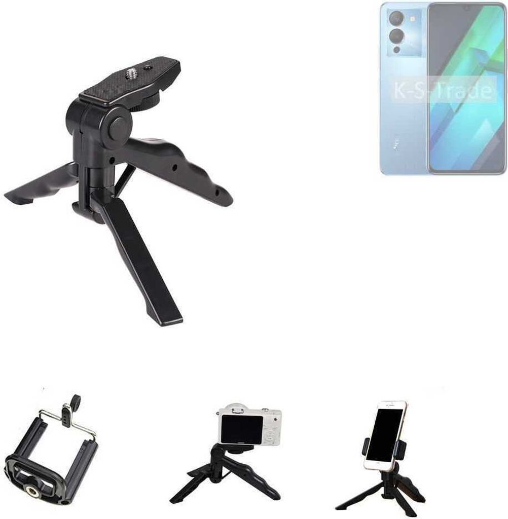 K-S-Trade Stativ Tisch-Ständer Dreibein Handy-Stativ Ständer kompatibel mit Infinix Note 12 VIP Mini-Stativ Smartphone Tripod Handy-Stativ aus