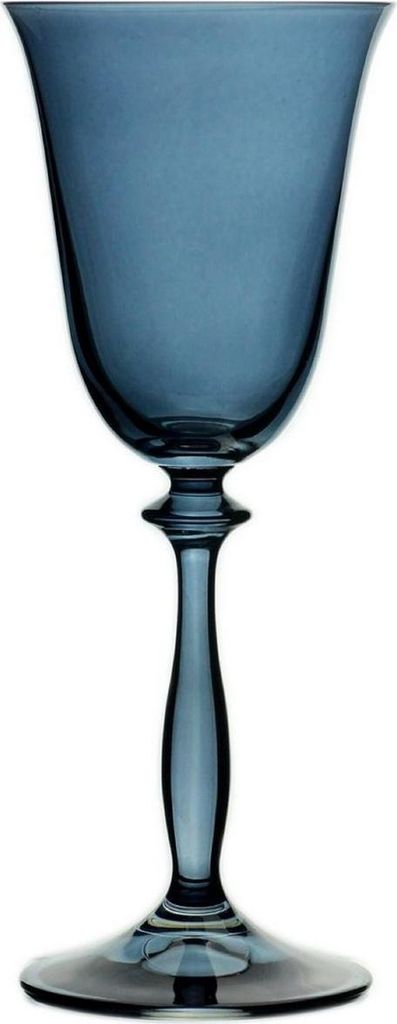 Casa Padrino Luxus Barock Weißweinglas 6er Set Blau Ø 8,5 x H. 21 cm - Handgefertigte Weingläser - Hotel & Restaurant Accessoires - Luxus Qualität