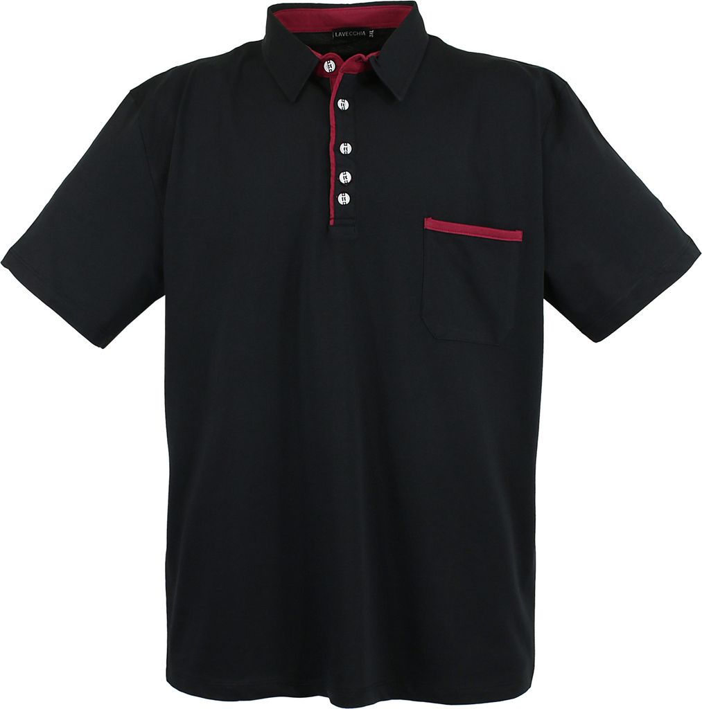 Lavecchia Herren Poloshirt LV-1701 (Black, 4XL)