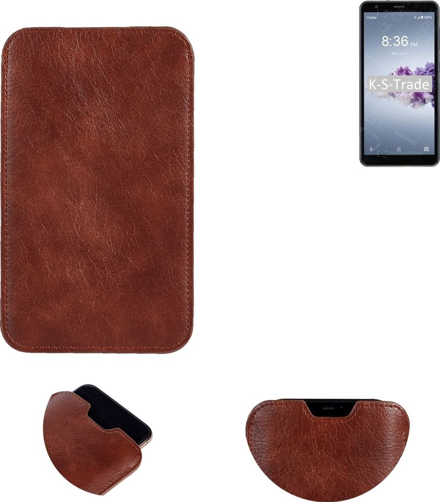 K-S-Trade Schutzhülle Handyhülle kompatibel mit ZTE Blade A3 Prime Handytasche Kunstleder Sleeve in braun