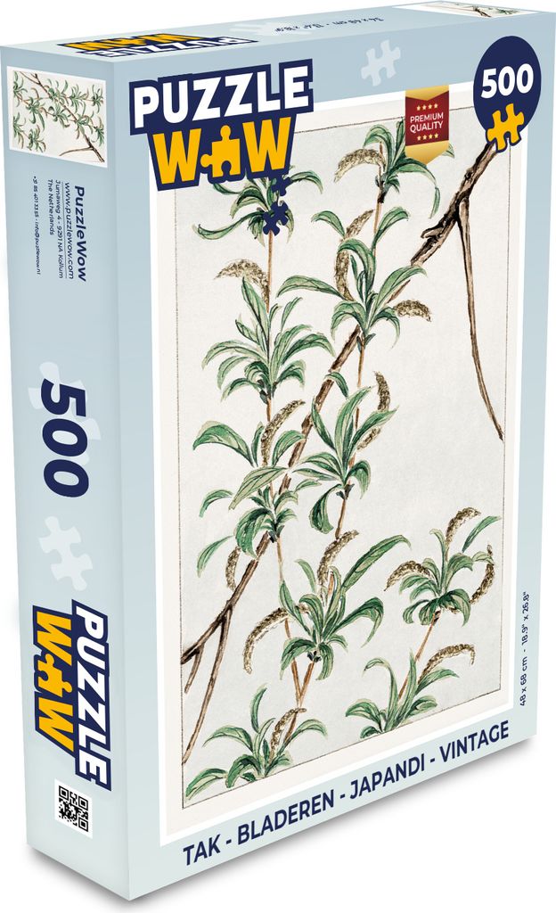 MuchoWow Puzzle 500 Teile Zweig - Blätter - Japandi - Vintage - Denken - Spiel - Toy