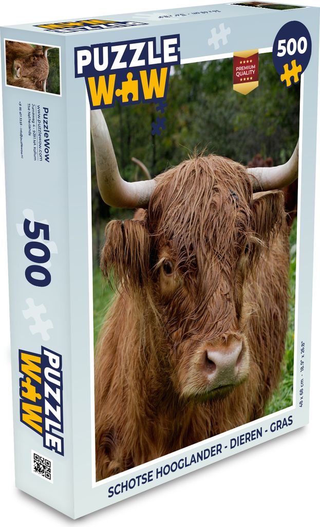 MuchoWow Puzzle 500 Teile Schottische Highlander - Tiere - Gras - 500 Teile - Kinder - Selberbauen - Puzzlespiele