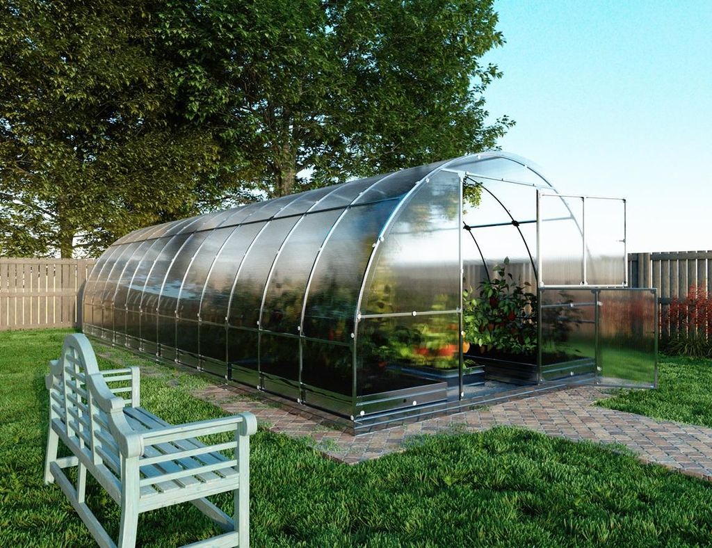 Gewächshaus KLASIKA TUBE 3x8m mit fundamenten und 6mm Polycarbonat;