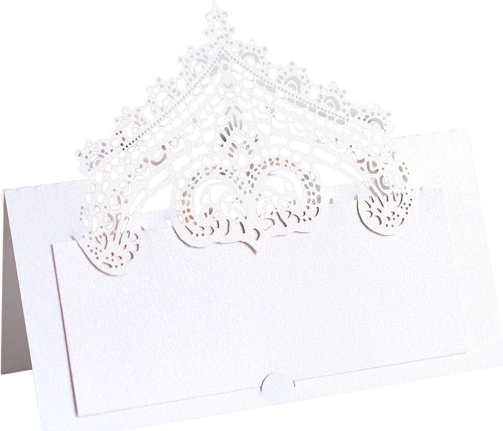 50 Counts Laser Cut Tischkarten, 9cm Tischkarten Für Hochzeit Greenery Seating Tischkarten Zelt Blank Tischkarten, Folding Namenskarten(weiß)