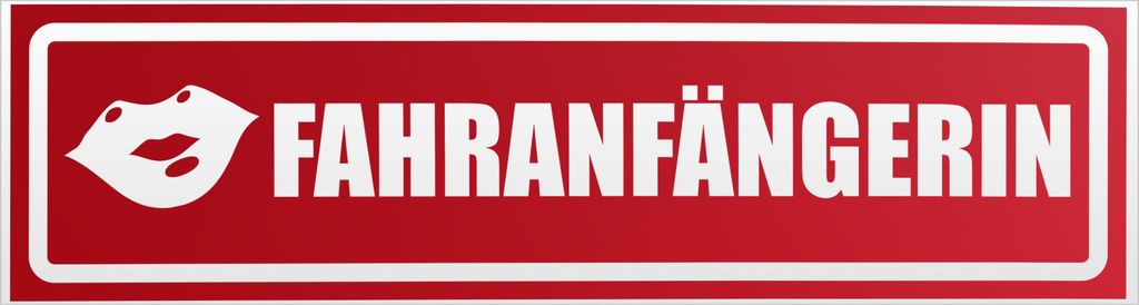 Kiwistar Fahranfängerin Kuss invertiert Magnetschild Schild magnetisch - 60cm Rot - reflektierend - Magnetfolie für Auto PKW Kfz