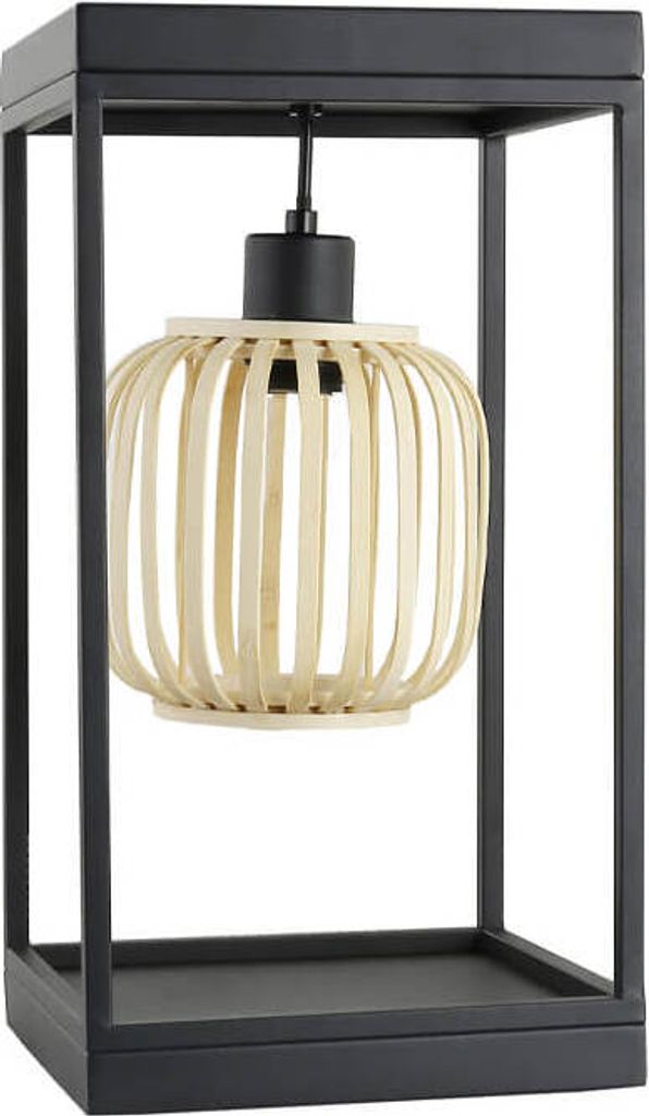 HOME DELUXE Tischlampe ZITA - Schwarz | Tischleuchte Nachttischlampe Tischlicht