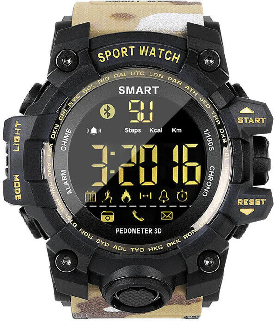 EX16S Orologio Intelligente Cachi - Stile Vintage con Funzioni Smart