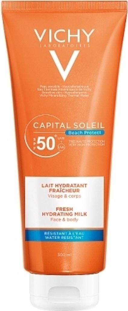A product shot of a sunscreen bottle.