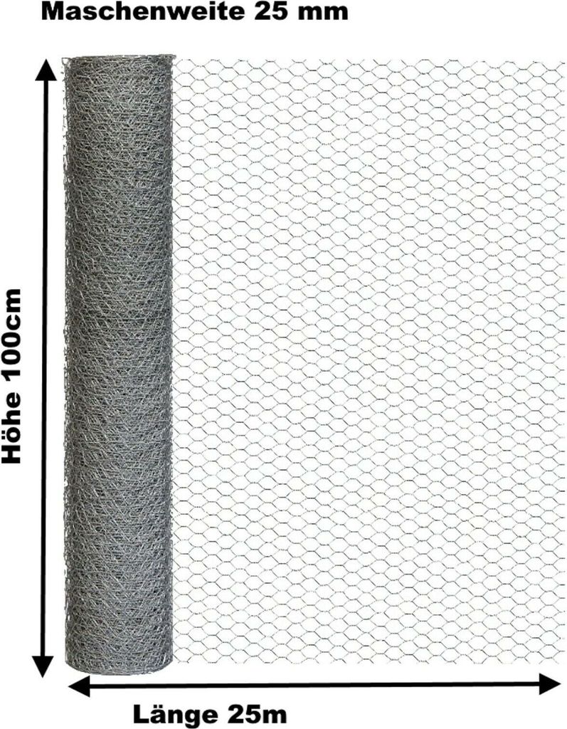 Vogelschutz-draht verzinkt 100cm x 25m Pflanzenschutz-Draht Produktbild 