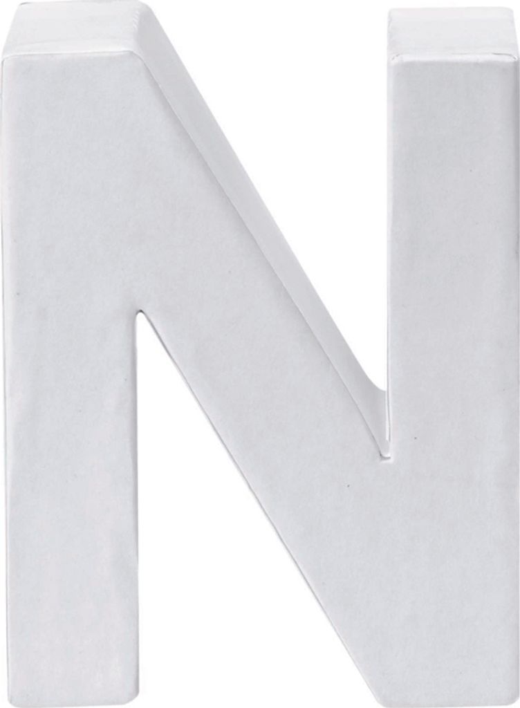 Papp Buchstabe N weiss 10 x 3,5cm Produktbild 