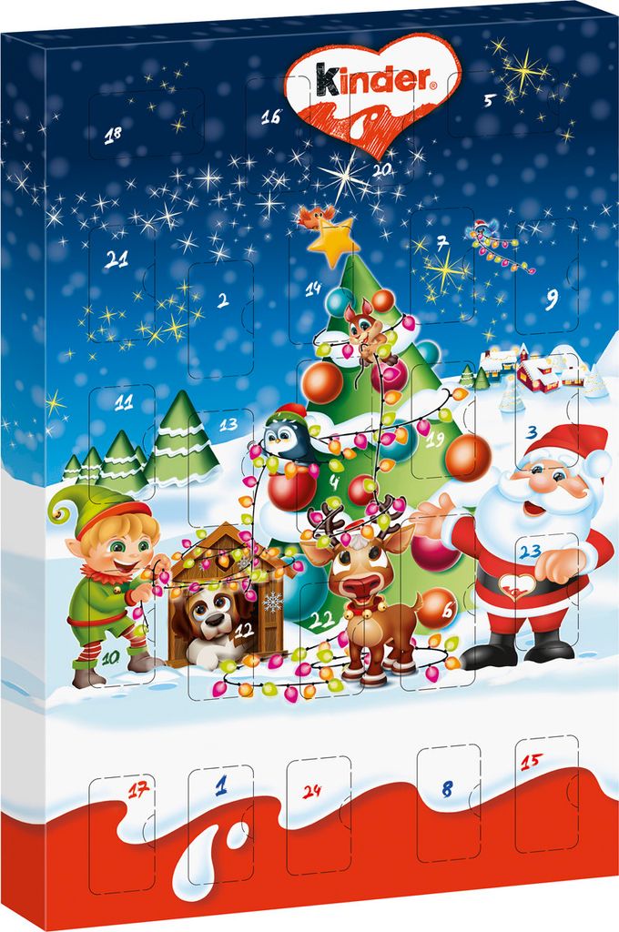 Kinder Mini Mix Adventskalender mit 24 Milchschokoladen Produktbild 