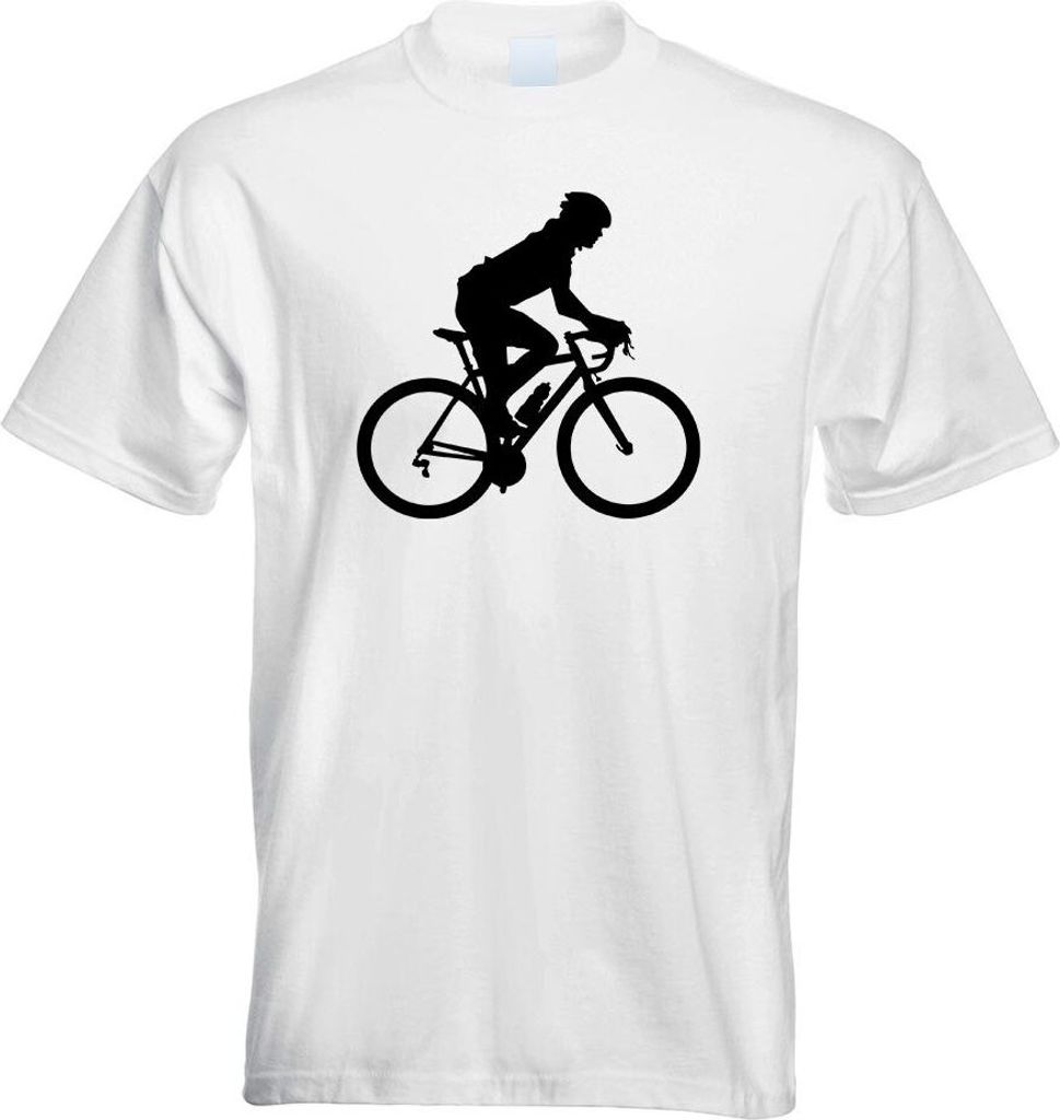 Kiwistar - T-Shirt - Weiss - Rennrad Fahrrad Figur Motiv Bedruckt Funshirt Design Print - mit Motiv Bedruckt - Funshirt Design - Sport - Freizeit -...