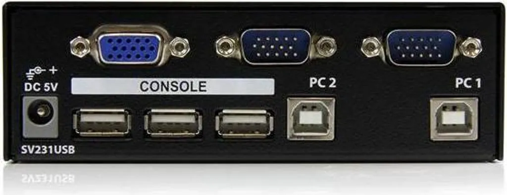 Commutateur KVM VGA compact auto-alimenté USB pour gestion double PC - 3